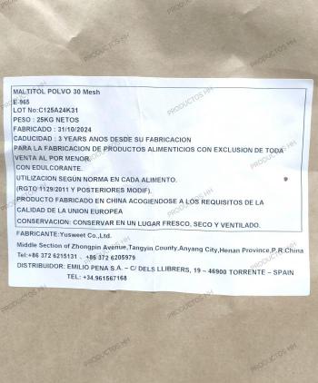 MALTITOL POLVO MALLA 30- E965 GRANEL