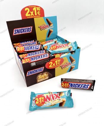 LOTE TWIX CARAMELO SALADO & SNICKERS 2x1,8€ 48 Uds