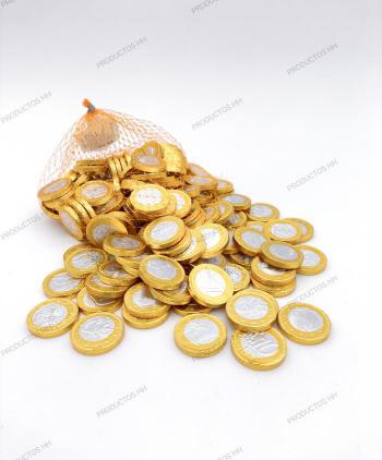 MONEDAS DE CHOCOLATE BICOLOR MALLA 150 Uds