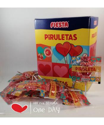 PIRULETAS CORAZÓN CEREZA FIESTA 80 Uds