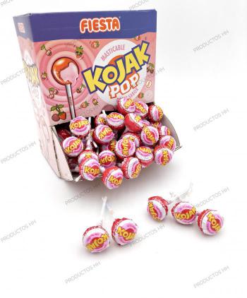 CHUPAS KOJAK MASTICABLE FRESA CEREZA 100 Uds