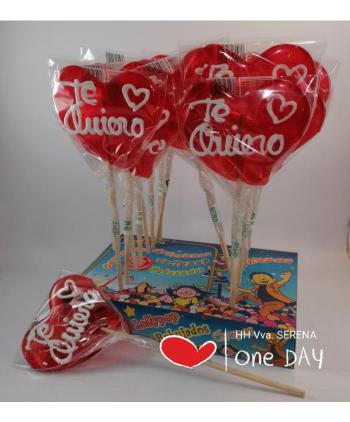PIRULETA CORAZÓN TE QUIERO TETE 20 Uds