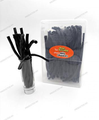 MEGA TORCIDA REGALIZ NEGRO HARIBO 150 Uds