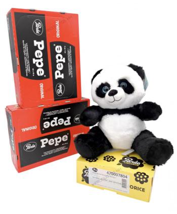 LOTE PANDA PEPE 2 ORIGINAL 1 NATURAL + OSO PELUCHE
