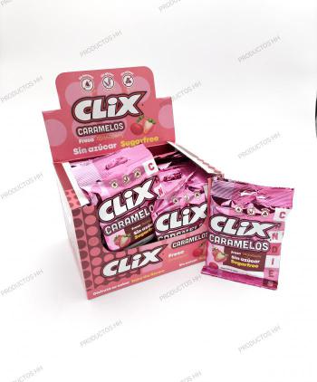 CLIX CARAMELOS SIN AZÚCAR FRESA 20x10 Uds