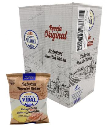 PATATAS ONDULADAS JAMON 30 grs 25 Uds VICENTE VIDAL
