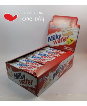 MILKY  WAFER 3*1 € 45 gr 24 Uds
