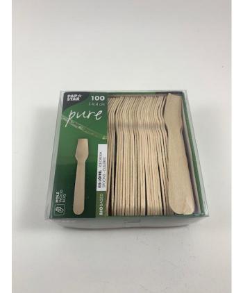 CUCHARAS HELADO MADERA 100 UD