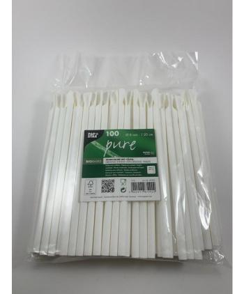 PAJITA BATIDOS CON CUCHARA PAPEL B 100 UD