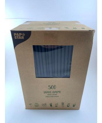 PAJITA BATIDO PAPEL NEGRO 500 UD