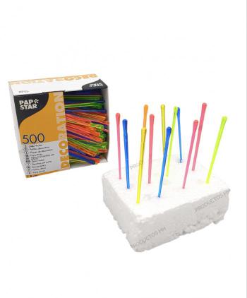 PALILLO FIESTA COLORES SURTIDOS 8 cm 500 Uds