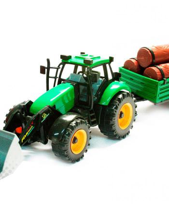 TRACTOR PALA REMOLQUE CON TRONCOS BURBUJA 1 UD