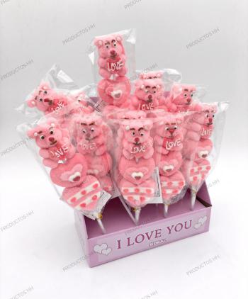 PINCHO MARSHMALLOW OSITO I LOVE YOU 50 grs 16 Uds