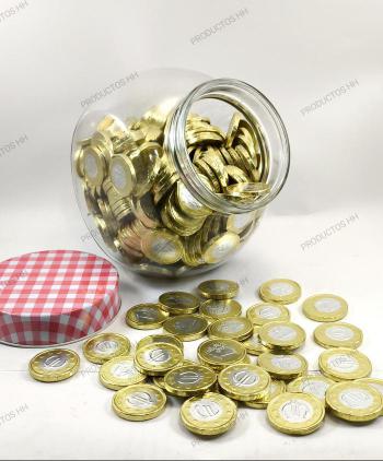 MONEDAS CHOCOLATE BICOLOR TARRO CRISTAL 29 mm 300 Uds