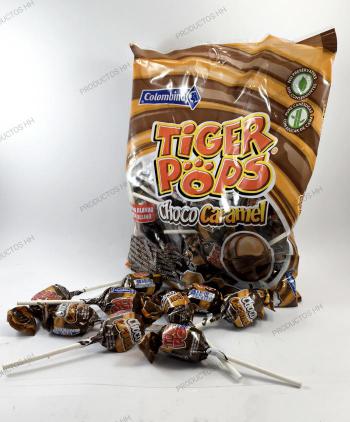 TIGER POPS CHUPA CHOCOLATE BOLSA 24 Uds COLOMBINA