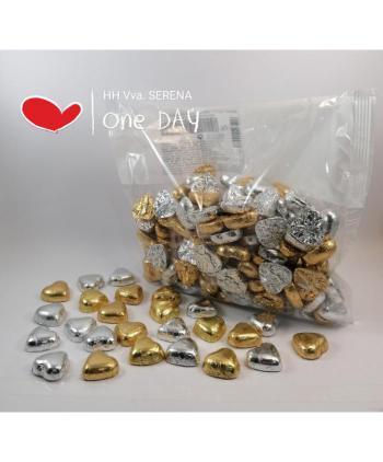 BOMBON CORAZON ORO/PLATA INTERDULCE 140 Uds 1 Kg