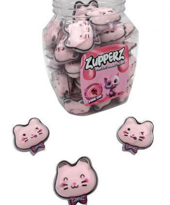 ZUPPERZ PINK CAT GUMMY FILLED JAR 50 Uds